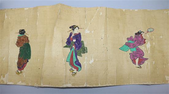 A Chinese hardwood scroll painting and another scroll